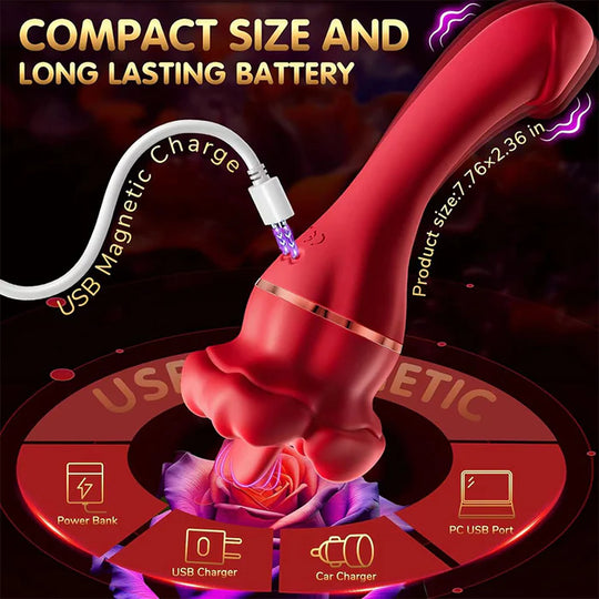 Double-head Licking Rose G-spot voice Vibrator - Sex with a Celebrity