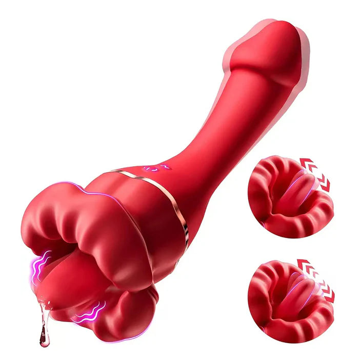 Double-head Licking Rose G-spot voice Vibrator - Sex with a Celebrity